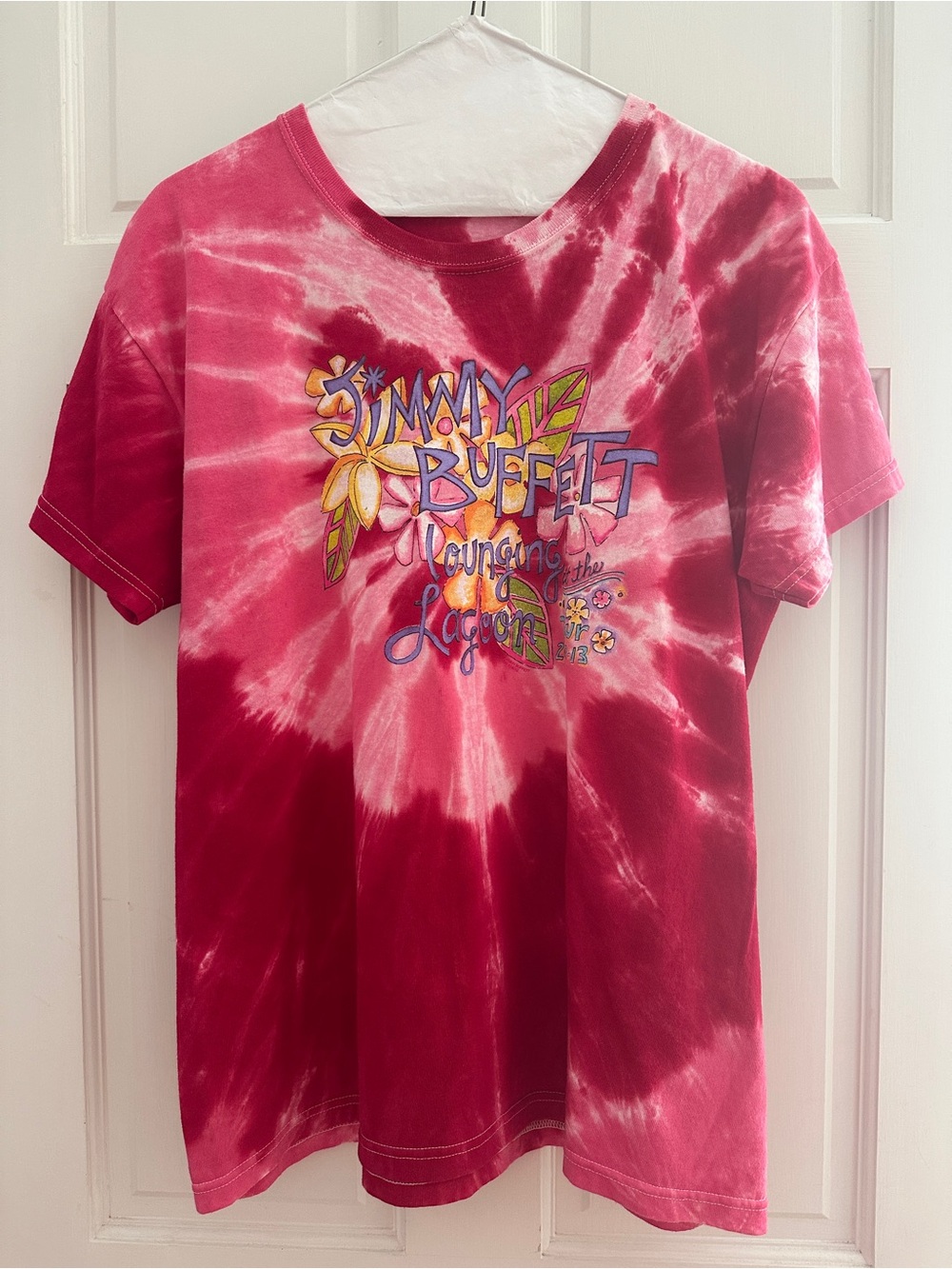 Official Jimmy Buffett "Lounging at the Lagoon" Tour T-shirt, Pink Tie-Die, L